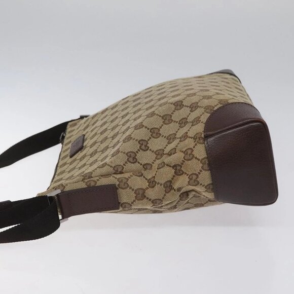 GUCCI GG Canvas Shoulder Bag Beige Silver - Picture 5 of 16